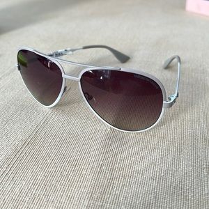 Emporia Armani Matte White/grey Classic Aviators
